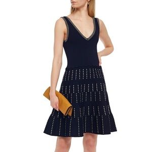 NWT Sandro Blue Jasm Metallic Knitted Dress
